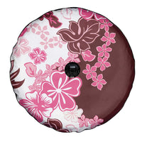 Pink Hibiscus Plumeria Floral Spare Tire Cover - Polynesian Pride