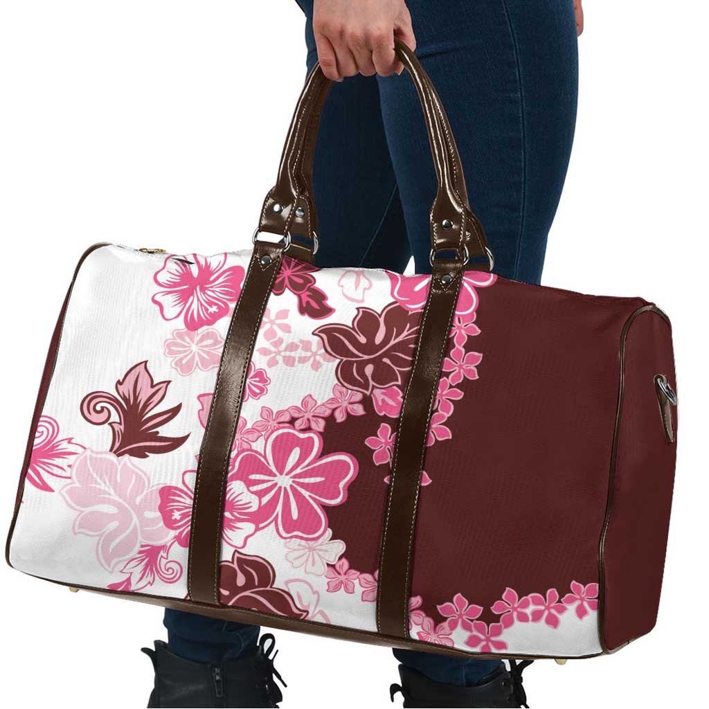 Pink Hibiscus Plumeria Floral Travel Bag - Polynesian Pride
