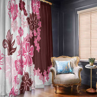 Pink Hibiscus Plumeria Floral Window Curtain LT01 - Polynesian Pride
