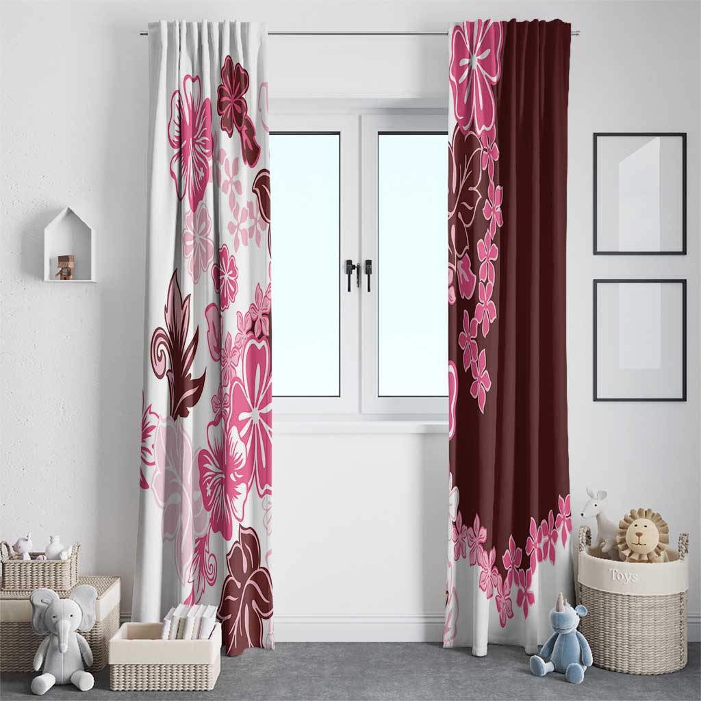 Pink Hibiscus Plumeria Floral Window Curtain LT01 - Polynesian Pride