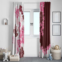 Pink Hibiscus Plumeria Floral Window Curtain LT01 - Polynesian Pride