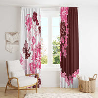 Pink Hibiscus Plumeria Floral Window Curtain LT01 - Polynesian Pride
