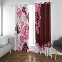 Pink Hibiscus Plumeria Floral Window Curtain LT01 With Grommets Pink - Polynesian Pride