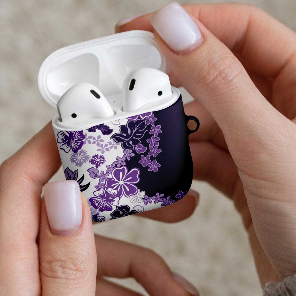 Purple Hibiscus Plumeria Floral AirPods Case - Polynesian Pride