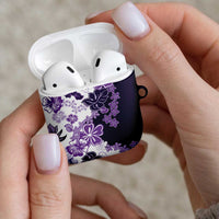 Purple Hibiscus Plumeria Floral AirPods Case - Polynesian Pride