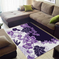 Purple Hibiscus Plumeria Floral Area Rug LT01 - Polynesian Pride