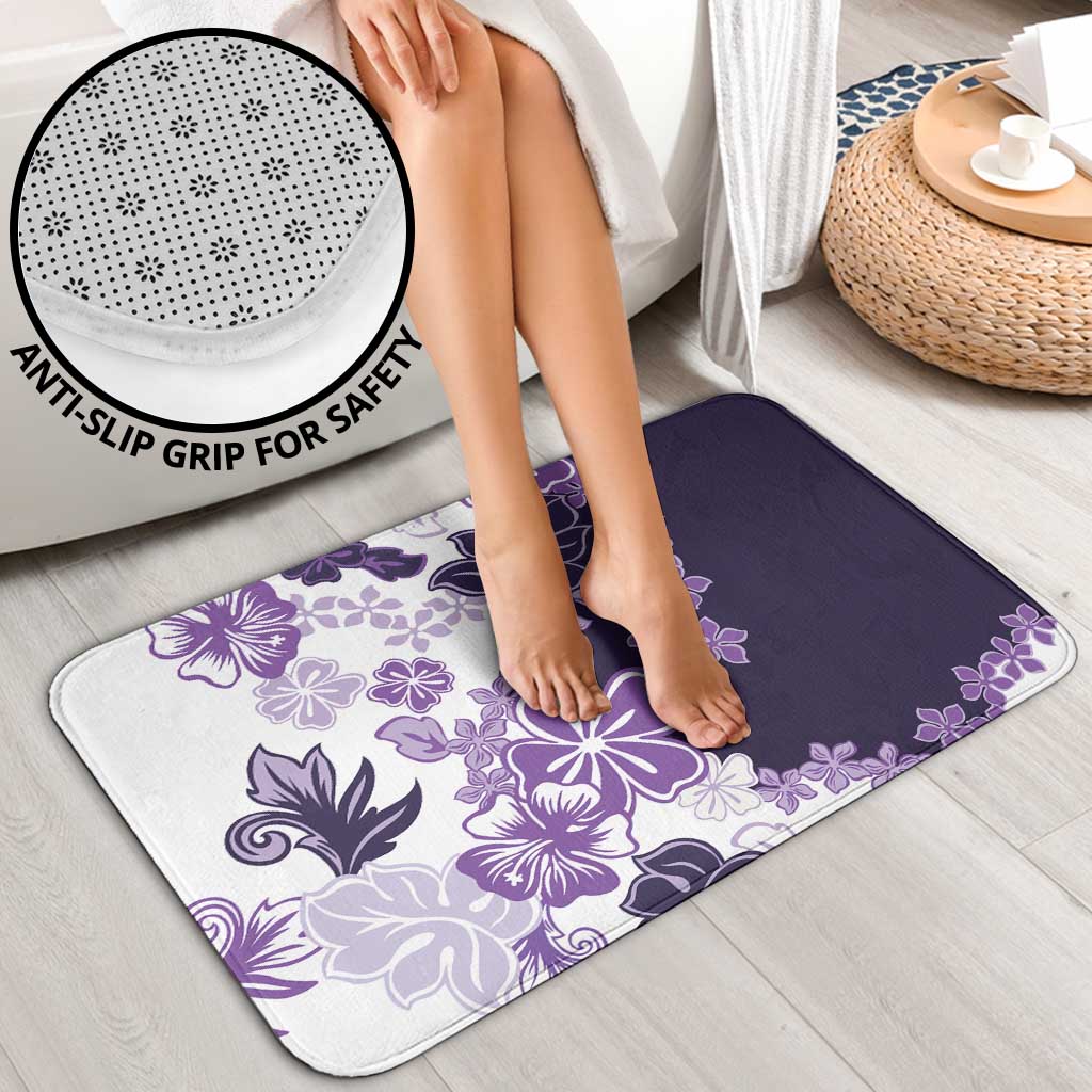 Purple Hibiscus Plumeria Floral Bathroom Set - Polynesian Pride