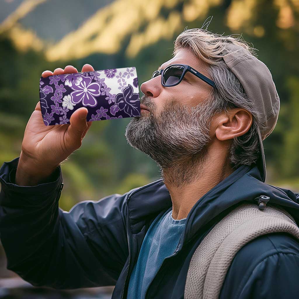 Purple Hibiscus Plumeria Floral 4 in 1 Can Cooler Tumbler - Polynesian Pride
