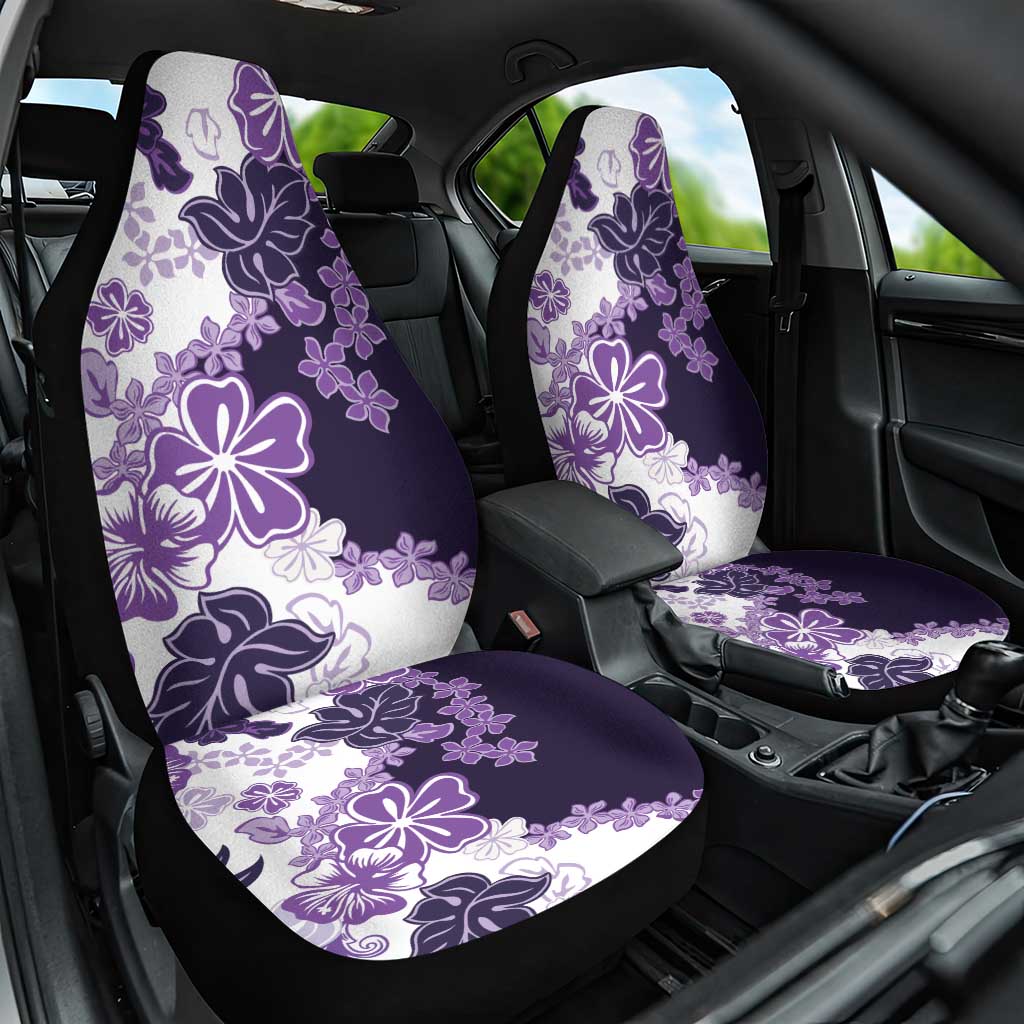 Purple Hibiscus Plumeria Floral Car Seat Cover - Polynesian Pride
