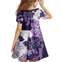 Purple Hibiscus Plumeria Floral Family Matching Long Sleeve Bodycon Dress and Hawaiian Shirt LT01 - Polynesian Pride
