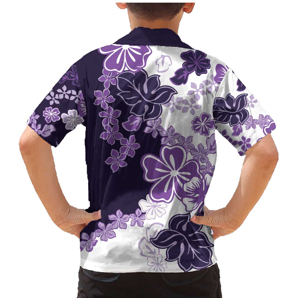 Purple Hibiscus Plumeria Floral Family Matching Mermaid Dress and Hawaiian Shirt LT01 - Polynesian Pride