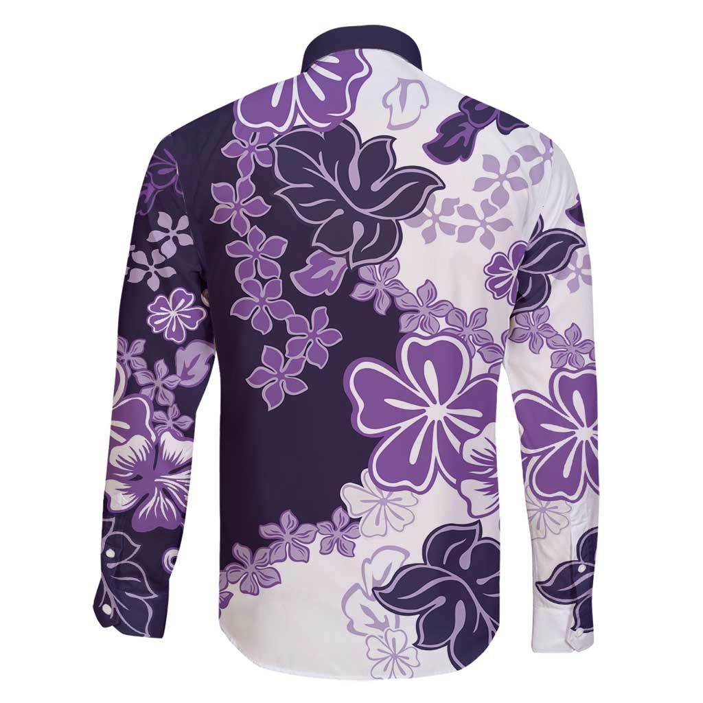 Purple Hibiscus Plumeria Floral Family Matching Summer Maxi Dress and Hawaiian Shirt LT01 - Polynesian Pride
