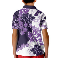 Purple Hibiscus Plumeria Floral Kid Polo Shirt - Polynesian Pride
