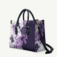 Purple Hibiscus Plumeria Floral Leather Bag - Polynesian Pride