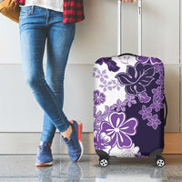 Purple Hibiscus Plumeria Floral Luggage Cover - Polynesian Pride