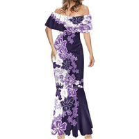 Purple Hibiscus Plumeria Floral Mermaid Dress - Polynesian Pride