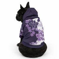 Purple Hibiscus Plumeria Floral Pet Hoodie