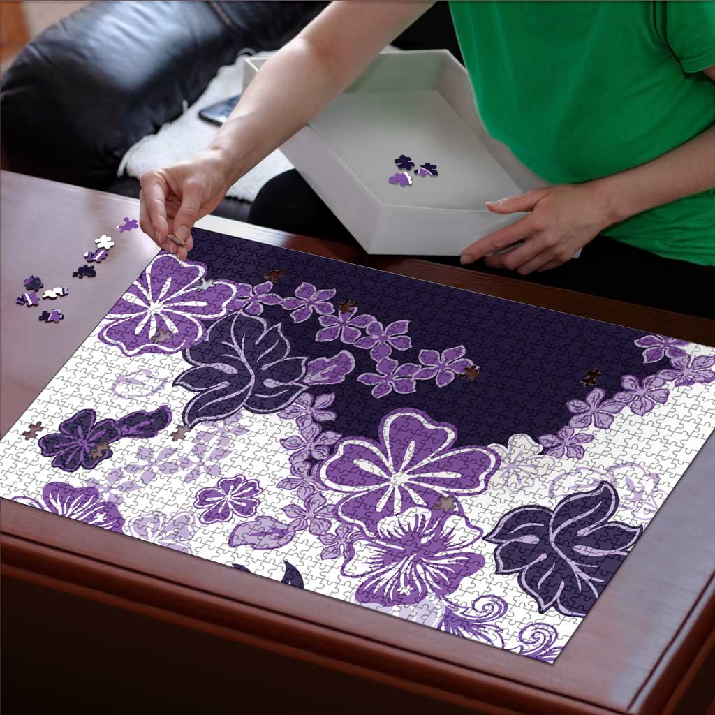 Purple Hibiscus Plumeria Floral Puzzle LT01 - Polynesian Pride