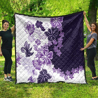 Purple Hibiscus Plumeria Floral Quilt LT01 - Polynesian Pride