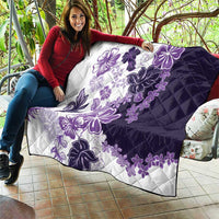 Purple Hibiscus Plumeria Floral Quilt LT01 - Polynesian Pride