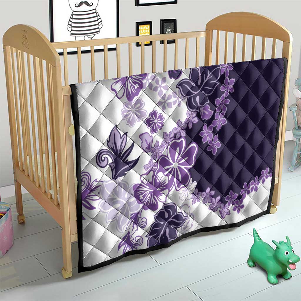 Purple Hibiscus Plumeria Floral Quilt LT01 - Polynesian Pride