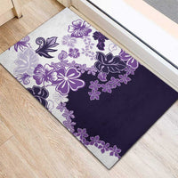 Purple Hibiscus Plumeria Floral Rubber Doormat - Polynesian Pride