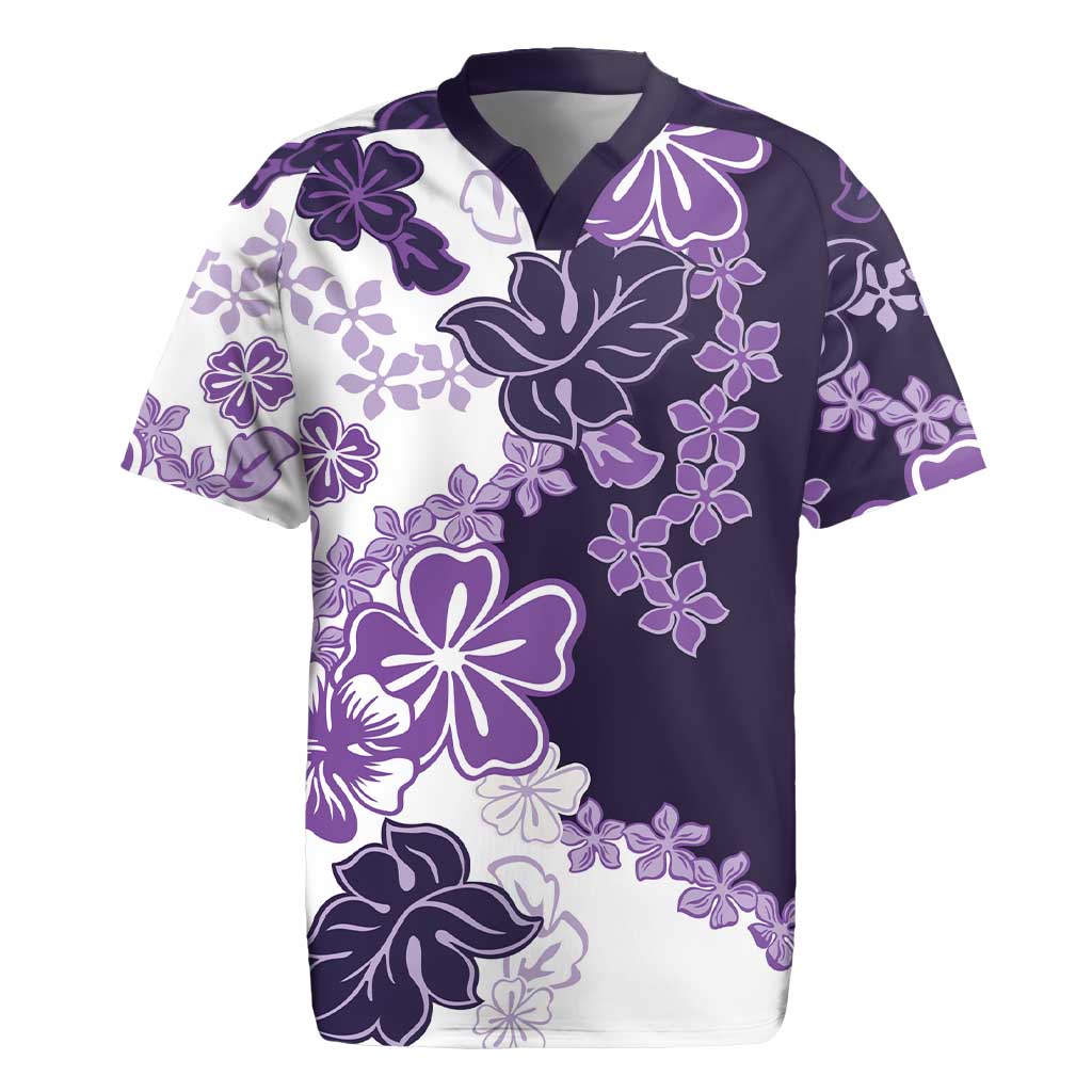 Purple Hibiscus Plumeria Floral Rugby Jersey - Polynesian Pride