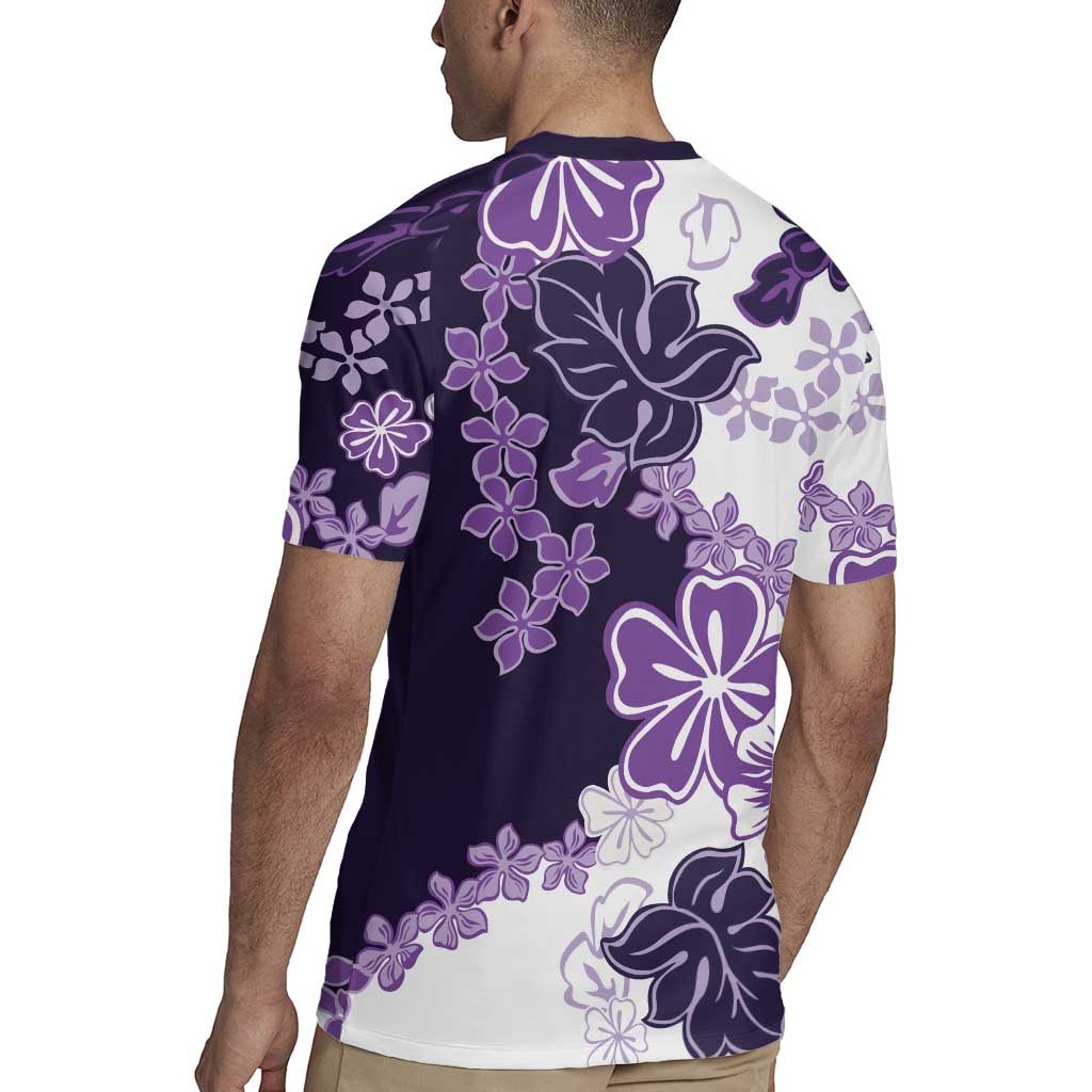 Purple Hibiscus Plumeria Floral Rugby Jersey - Polynesian Pride