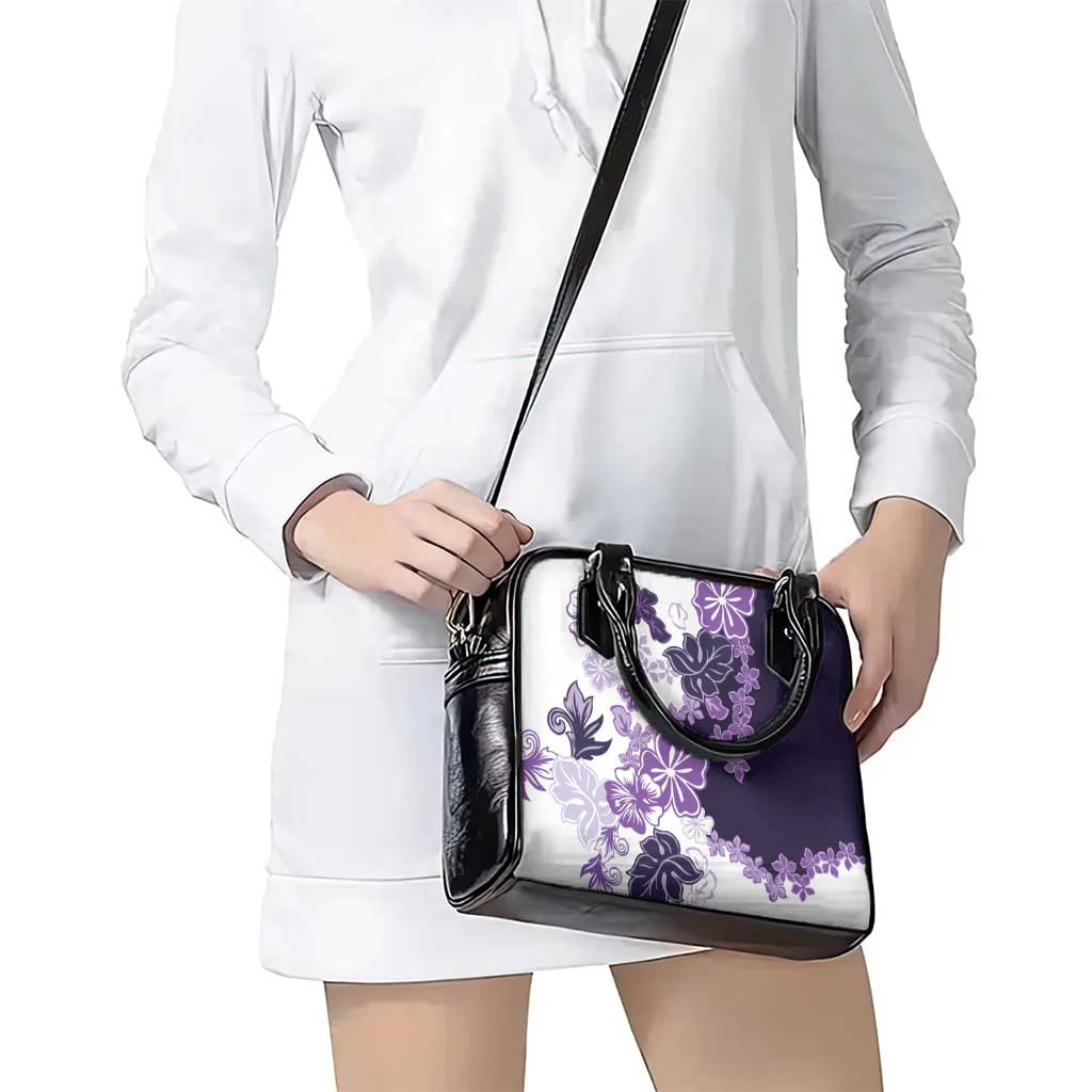 Purple Hibiscus Plumeria Floral Shoulder Handbag - Polynesian Pride