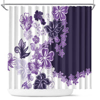 Purple Hibiscus Plumeria Floral Shower Curtain - Polynesian Pride