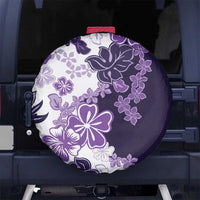 Purple Hibiscus Plumeria Floral Spare Tire Cover - Polynesian Pride