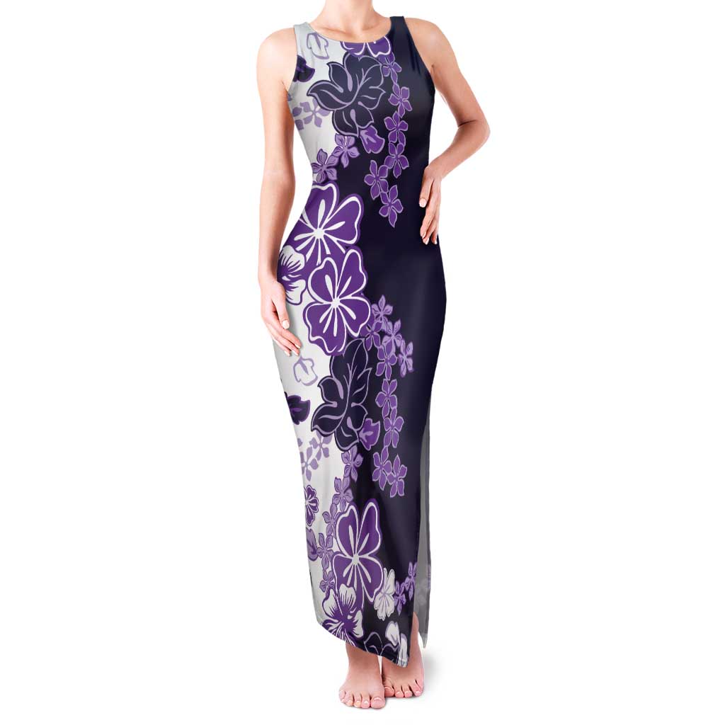 Purple Hibiscus Plumeria Floral Tank Maxi Dress - Polynesian Pride
