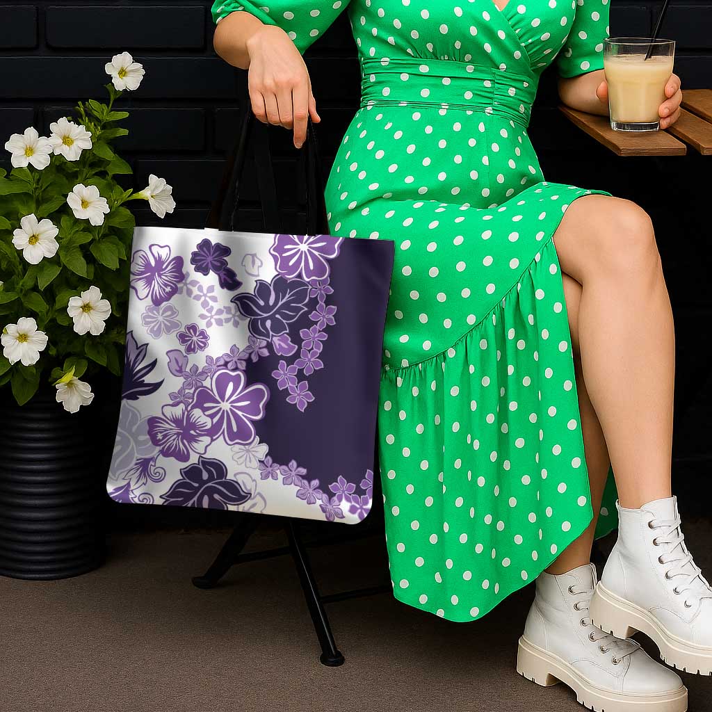 Purple Hibiscus Plumeria Floral Tote Bag LT01 - Polynesian Pride
