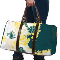 Yelow Teal Hibiscus Plumeria Floral Travel Bag - Polynesian Pride