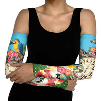 Personalized It's 5 o'clock Somewhere Arm Sleeves Hawaiian Tropical Parrots - Polynesian Pride