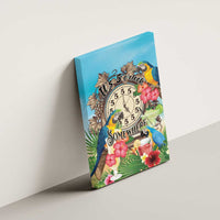 It's 5 o'clock Somewhere Canvas Wall Art Hawaiian Tropical Parrots - Polynesian Pride