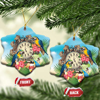It's 5 o'clock Somewhere Ceramic Ornament Hawaiian Tropical Parrots - Polynesian Pride