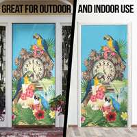 Personalized It's 5 o'clock Somewhere Door Cover Hawaiian Tropical Parrots - Polynesian Pride