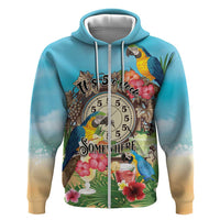 Personalized It's 5 o'clock Somewhere Hoodie Hawaiian Tropical Parrots - Polynesian Pride