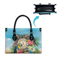 It's 5 o'clock Somewhere Leather Bag Hawaiian Tropical Parrots - Polynesian Pride