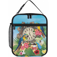 It's 5 o'clock Somewhere Lunch Bag Hawaiian Tropical Parrots