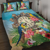 It's 5 o'clock Somewhere Quilt Bed Set Hawaiian Tropical Parrots - Polynesian Pride
