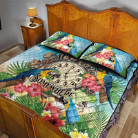 It's 5 o'clock Somewhere Quilt Bed Set Hawaiian Tropical Parrots - Polynesian Pride