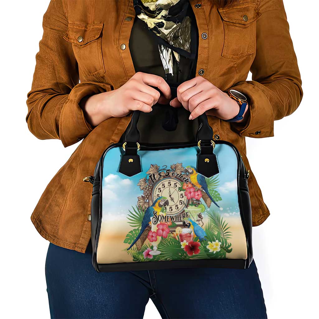 It's 5 o'clock Somewhere Shoulder Handbag Hawaiian Tropical Parrots - Polynesian Pride