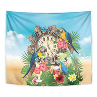 It's 5 o'clock Somewhere Tapestry Hawaiian Tropical Parrots - Polynesian Pride