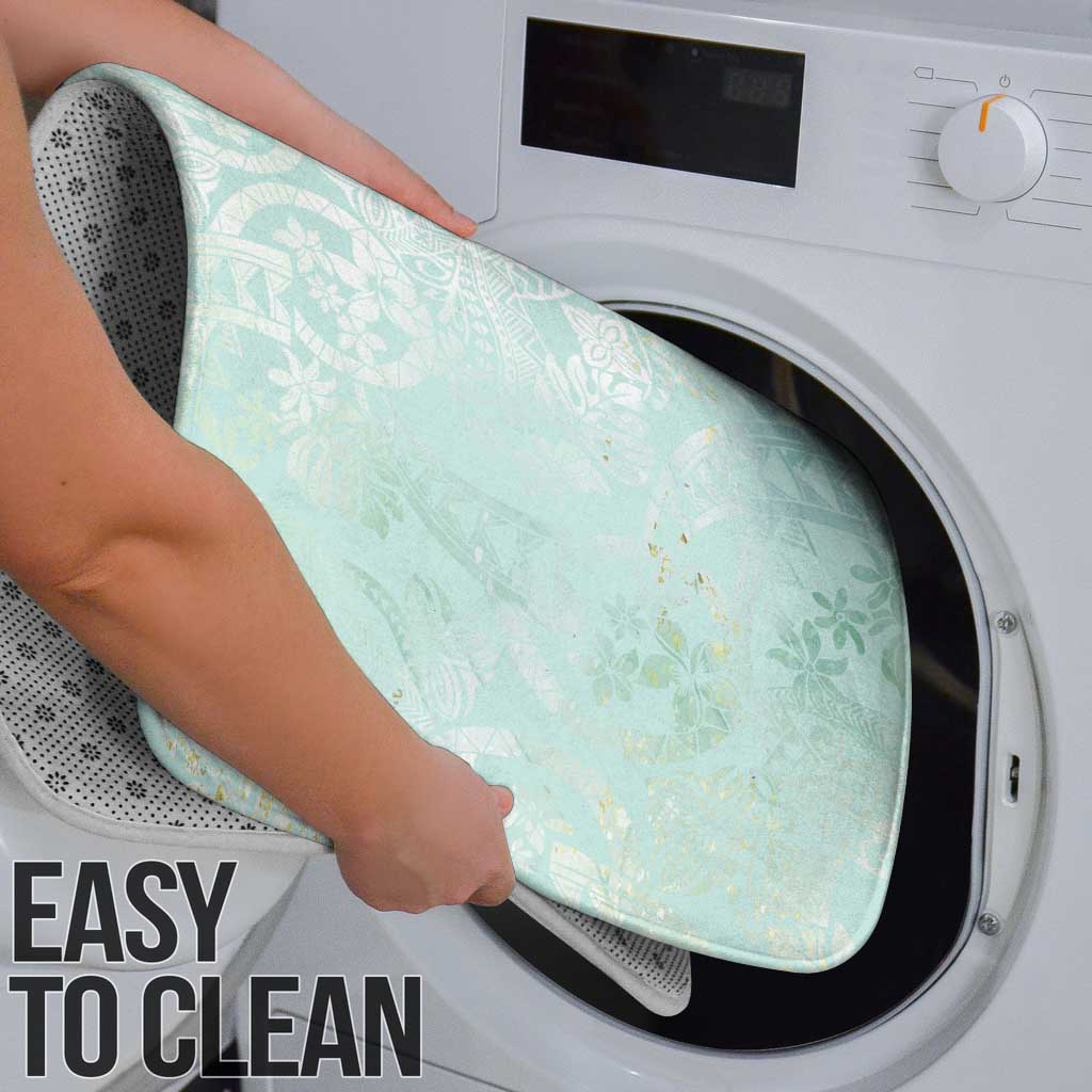 Polynesian Tiare Monstera Seafoam Green Bathroom Set Liquid Style - Polynesian Pride