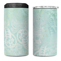Polynesian Tiare Monstera Seafoam Green 4 in 1 Can Cooler Tumbler Liquid Style - Polynesian Pride