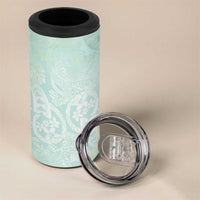 Polynesian Tiare Monstera Seafoam Green 4 in 1 Can Cooler Tumbler Liquid Style - Polynesian Pride