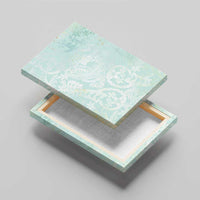 Polynesian Tiare Monstera Seafoam Green Canvas Wall Art Liquid Style - Polynesian Pride