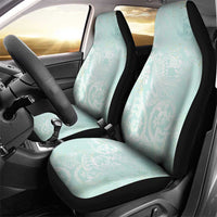 Polynesian Tiare Monstera Seafoam Green Car Seat Cover Liquid Style - Polynesian Pride